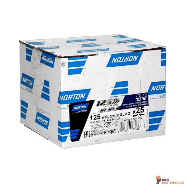 nortonschleifmittel/NORTON_schleifmittel_66252921592 Norton 1-2-3 Metal Inox Cutting _ Grinding Wheel 125x2.2x22.2 GRIT 46_134084